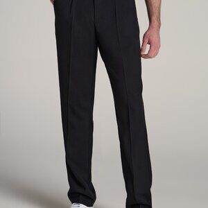 American Tall Tall Men's Relaxed Pleated Trouser in Black Size 3030 / 36 / Black